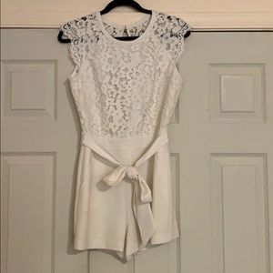 White Bebe lace romper